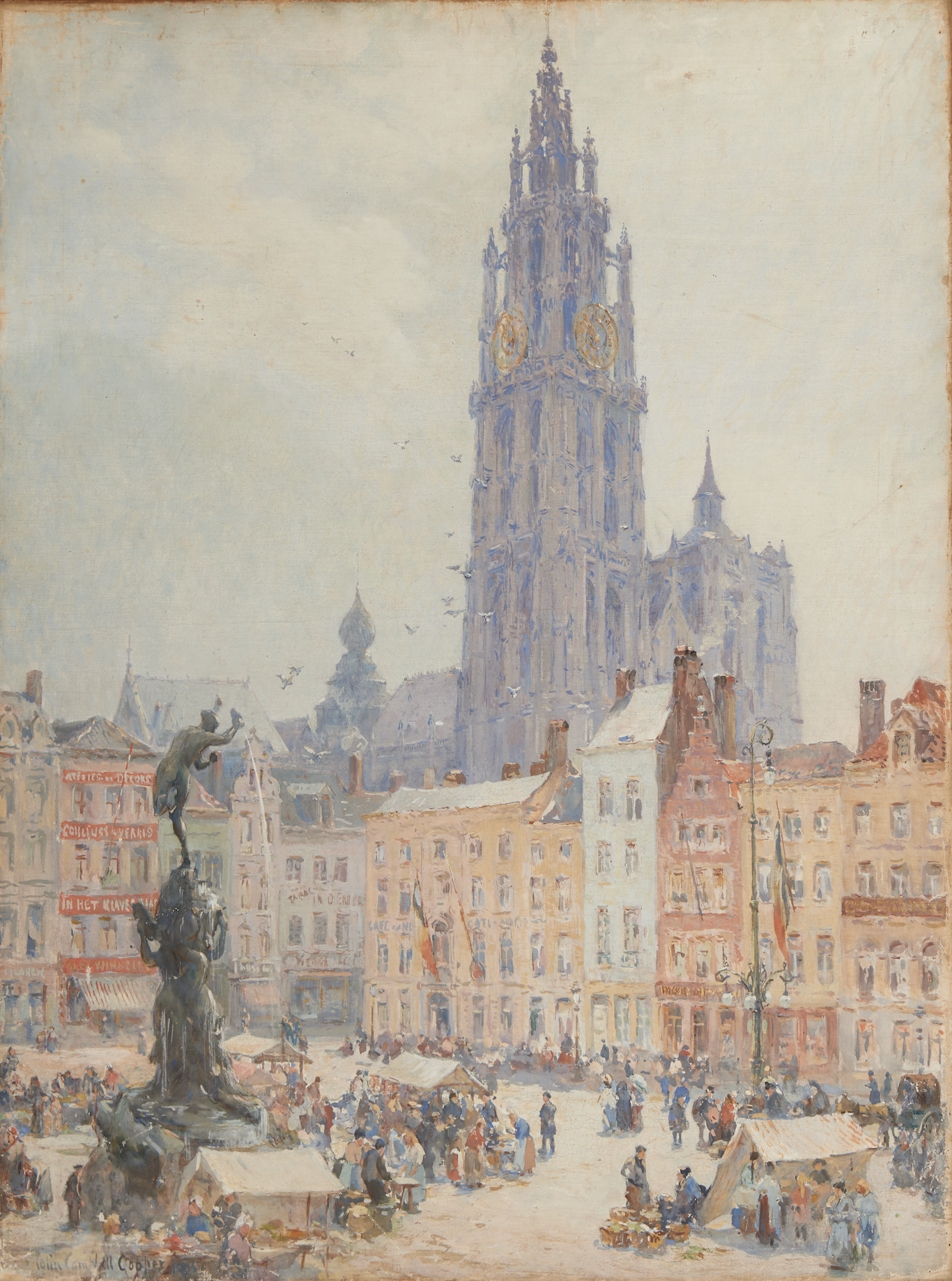 Colin Campbell Cooper (American, 1856–1937), The Grand Place, Antwerp, 1908